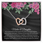 Gift for Daughter Necklace with interlocking hearts pendant in silver and rose gold by ShineOn Fulfillment