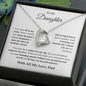 Gift For Daughter Necklace with heart pendant and love message from dad in black gift box