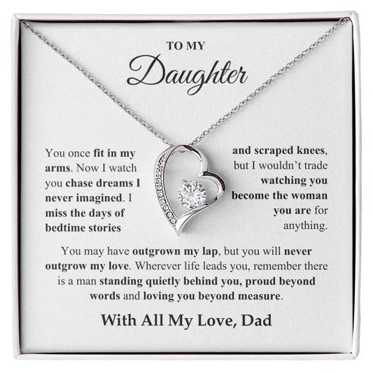 Gift For Daughter Necklace by Someone Said Gift silver heart pendant with sparkling stone and loving message from dad