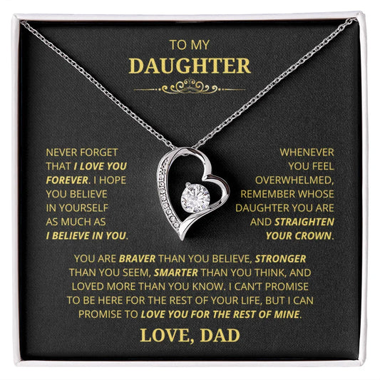 Gift for Daughter Necklace by Someone Said Gift silver heart pendant with inspirational message from dad