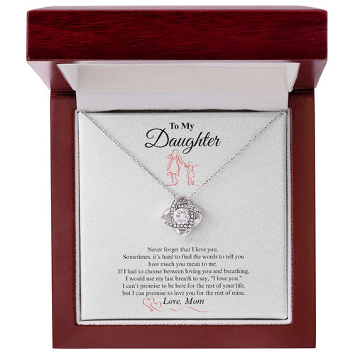 Gift for Daughter Necklace with heart pendant in wooden box from ShineOn Fulfillment with loving message from mom