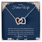Gift for Girlfriend Necklace with two intertwined hearts on a silver chain by ShineOn Fulfillment
