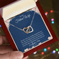 Gift for Girlfriend Necklace with intertwined hearts in silver and rose gold in red gift box