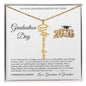 Gift for Granddaughter Graduation Necklace gold chain with graduation cap and personalized name pendant in gift box