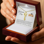 Gift for Granddaughter Graduation Necklace with gold 2026 and tassel charms in a wooden gift box