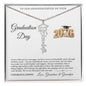 Gift for Granddaughter Graduation Necklace with silver script pendant and graduation cap on chain