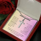 Gift for Granddaughter Necklace silver cross pendant with inspirational message in a red gift box