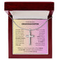 Gift for Granddaughter Necklace with silver cross pendant in wooden box and inspirational message