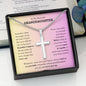 Gift for Granddaughter Necklace with silver cross and inspirational message in a display box