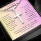 Gift for Granddaughter Necklace silver cross pendant on chain with inspirational message card