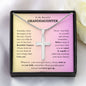 Gift for Granddaughter Necklace with silver cross pendant and inspirational message in display box
