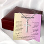 Gift for Granddaughter Necklace silver cross pendant with inspirational message card and wooden gift box