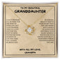 Gift for Granddaughter Necklace with a gold and crystal pendant on a message card from grandpa