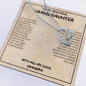 Gift for Granddaughter Necklace with heart pendant on a message card from grandpa