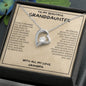 Gift for Granddaughter Necklace silver heart pendant with clear stone on chain in gift box