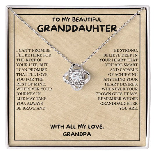 Gift for Granddaughter Necklace by ShineOn Fulfillment with heart-shaped pendant and inspirational message