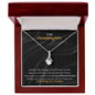 Gift for granddaughter Necklace with silver pendant and heartfelt message in polished wooden gift box