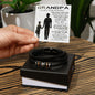 Gift for Grandfather Bracelet black braided leather on black gift box with sentimental grandpa card