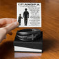 Gift for Grandfather Bracelet black leather multi-layer with cross charm in gift box
