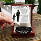 Gift for Grandfather Bracelet black braided leather design in wooden gift box with sentimental card
