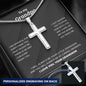 Someone Said Gift silver cross necklace with personalized engraving gift for grandfather bracelet in black gift box
