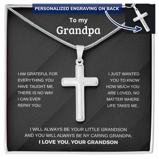 Someone Said Gift silver cross necklace with personalized engraving gift for grandfather bracelet