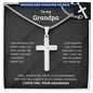 Someone Said Gift silver cross necklace with personalized engraving gift for grandfather bracelet