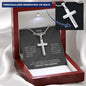 Someone Said Gift silver cross necklace with personalized engraving in gift box perfect gift for grandfather bracelet