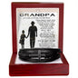 Gift for Grandfather Bracelet by Someone Said Gift in black with cross design in wooden gift box