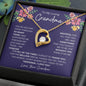 Gift for Grandmother Necklace gold heart pendant with a sparkling stone on a delicate chain in a floral message box