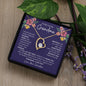 Gift for Grandmother Necklace with heart pendant and sparkling stone in floral message box
