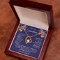 Gift for Grandmother Necklace with heart pendant and sparkling stone in wooden gift box