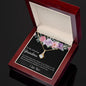 Gift for Grandmother Necklace with heart pendant and sparkling stone in elegant wooden gift box
