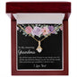Gift for Grandmother Necklace with gold chain and sparkling pendant in elegant wooden gift box
