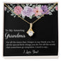 Gift for Grandmother Necklace with gold chain and sparkling pendant in floral gift box