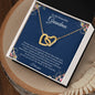 Gift for Grandmother Necklace with two interlocking gold hearts in a decorative box from Someone Said Gift