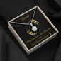 Gift for Grandmother Necklace with sparkling pendant displayed in a black and gold decorative box