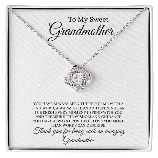 Gift for Grandmother Necklace silver pendant with crystals in a gift box with loving message