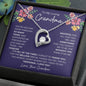 Gift for Grandmother Necklace with heart pendant and clear stone in a floral message box from Someone Said Gift