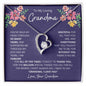 Gift for Grandmother Necklace with heart pendant and sentimental message from grandson in floral gift box