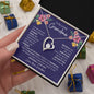 Gift for Grandmother Necklace heart-shaped pendant with clear stone in gift box with love message
