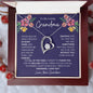 Gift for Grandmother Necklace with silver heart pendant and loving message from grandson in gift box