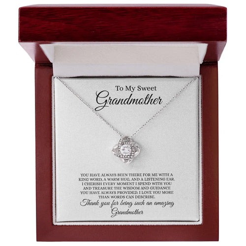 Gift for Grandmother Necklace with a heart-shaped pendant in a wooden gift box from Someone Said Gift