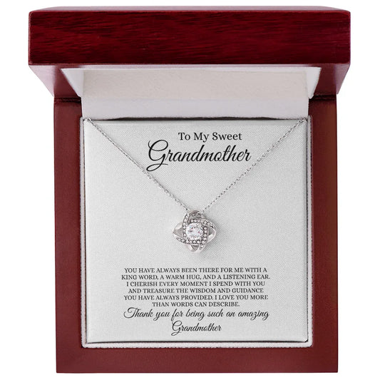 Gift for Grandmother Necklace with a heart-shaped pendant in a wooden gift box from Someone Said Gift