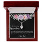 Gift for Grandmother Necklace with sparkling pendant in a wooden gift box with floral message card