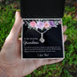 Gift for Grandmother Necklace with silver pendant and heartfelt message in floral gift box