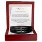 Gift for Grandson Bracelet with black leather and cross design in a wooden gift box by ShineOn Fulfillment