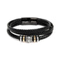 ShineOn Fulfillment black braided leather Gift for Grandson Bracelet with metal accents and love you forever clasp