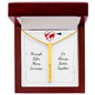 Gift for her him Necklace gold bar pendant with customizable text in wooden display box