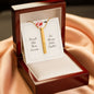 Gift for her him Necklace gold bar pendant with inspirational message in elegant wooden gift box